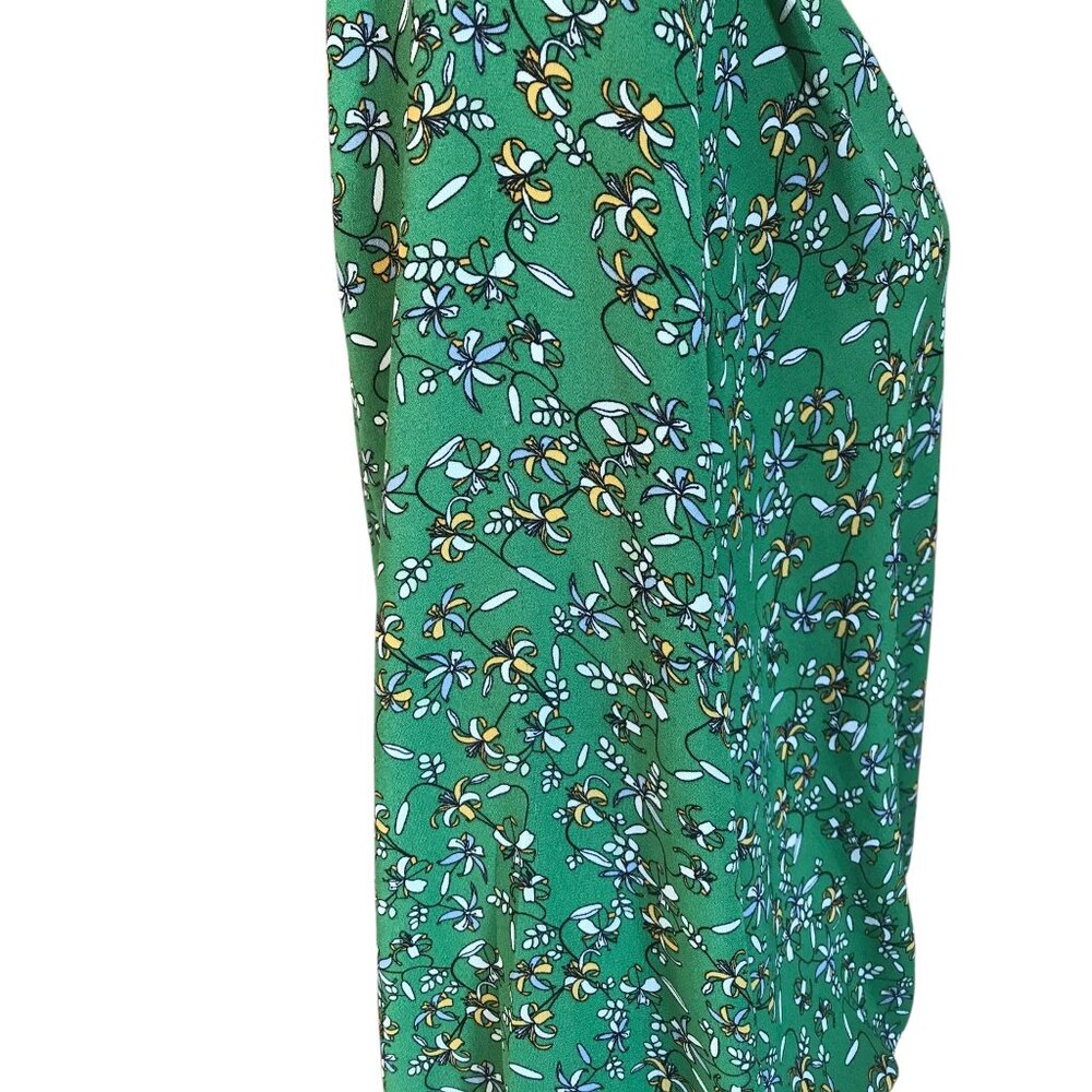 Max Studio Green Patterned Sheer Long Sleeve Blou… - image 4